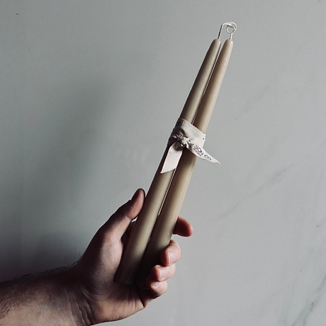 Farmer's Son Co. - Antique Beige Taper Candles - Set of Two