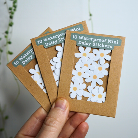 10 Mini White Daisy Stickers