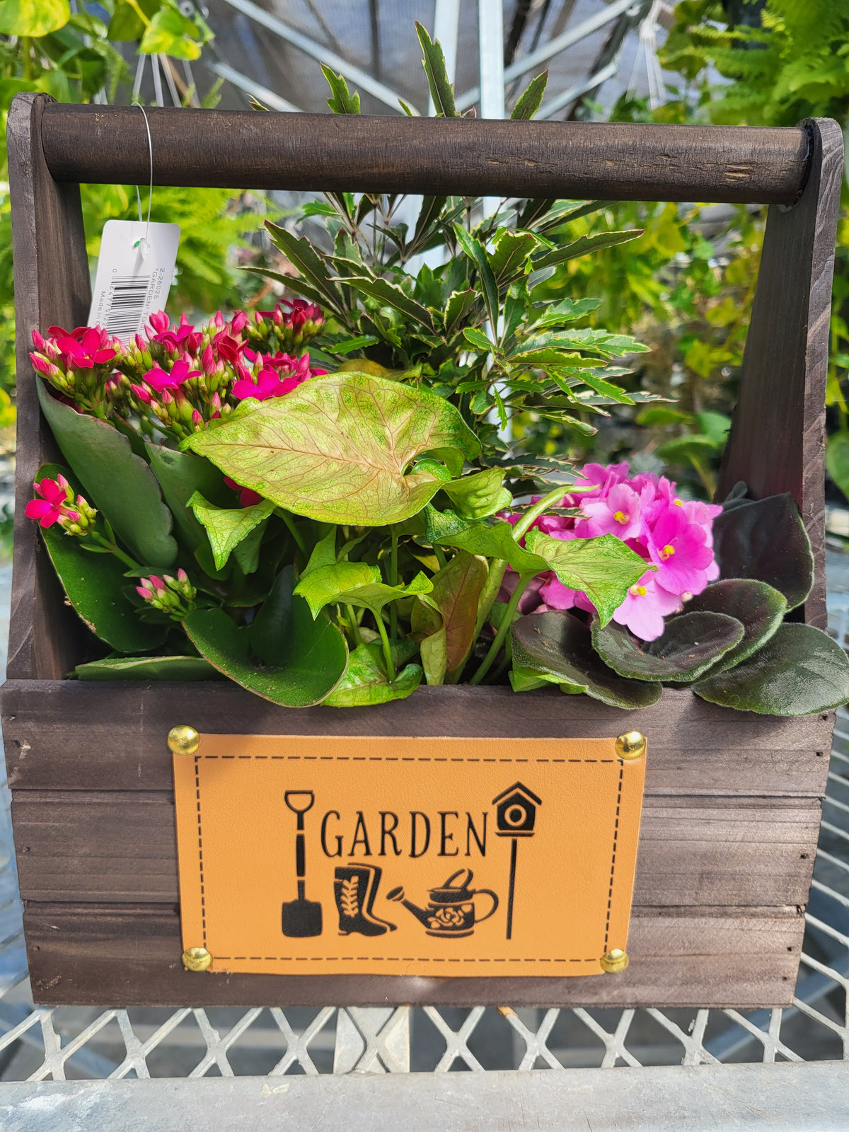 Garden Toolbox Planter with Flowers