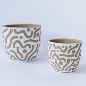 Terracotta Pot with Aztec Inspired Design