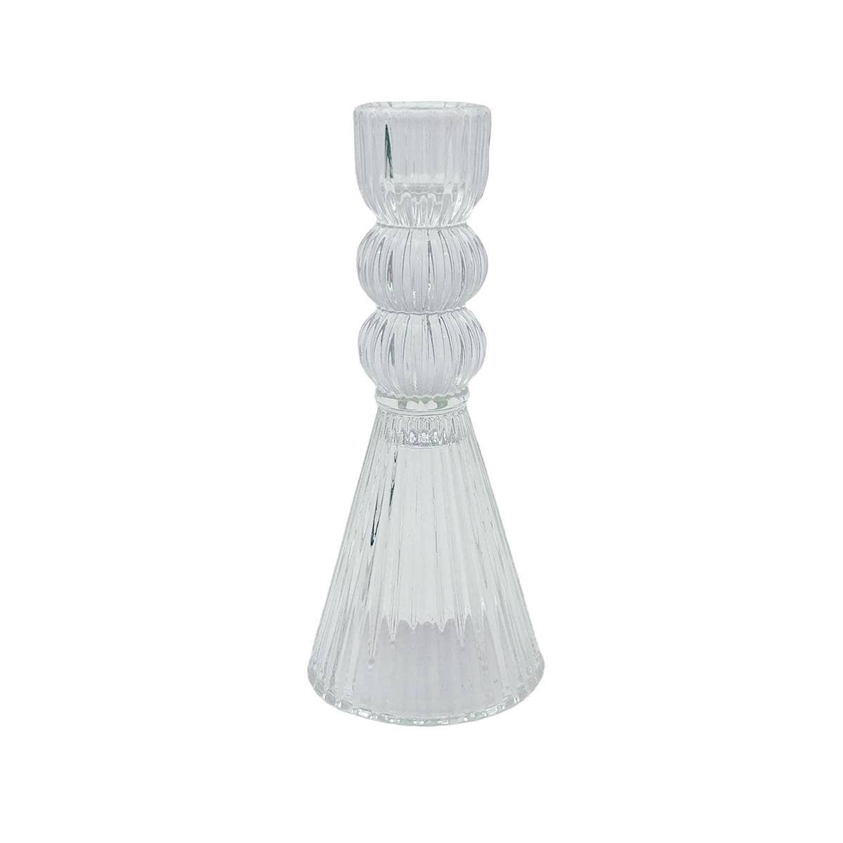 Clear Glass Taper Candle Holder