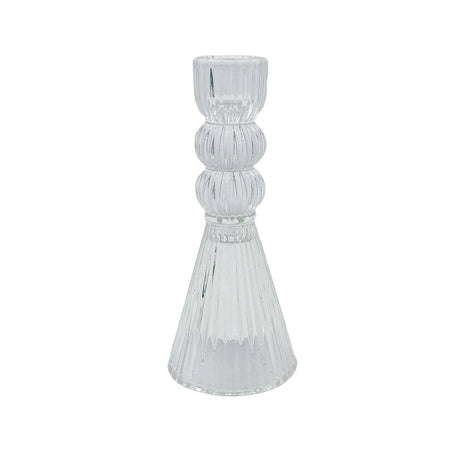 Clear Glass Taper Candle Holder