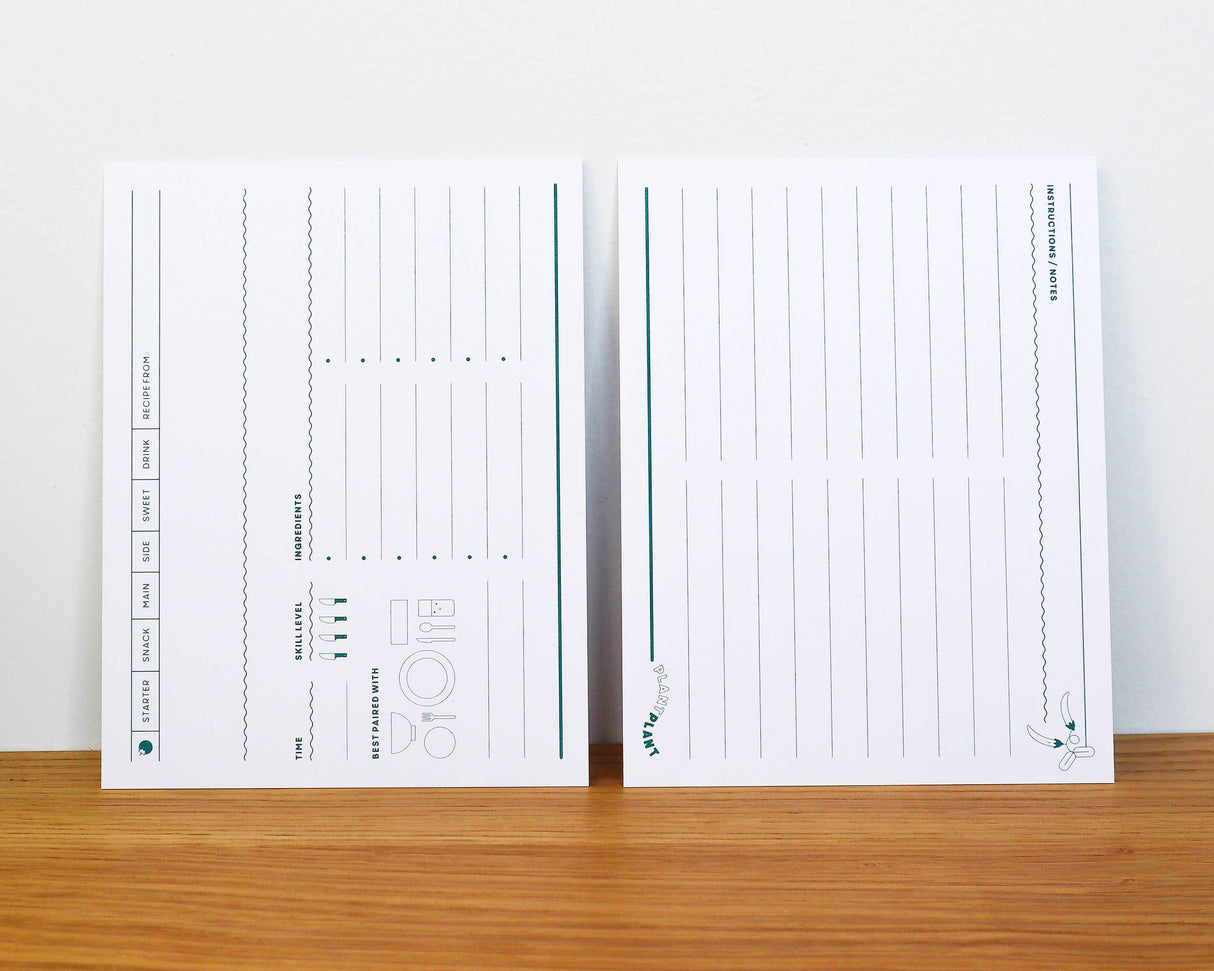Plant Plant Recipe Cards