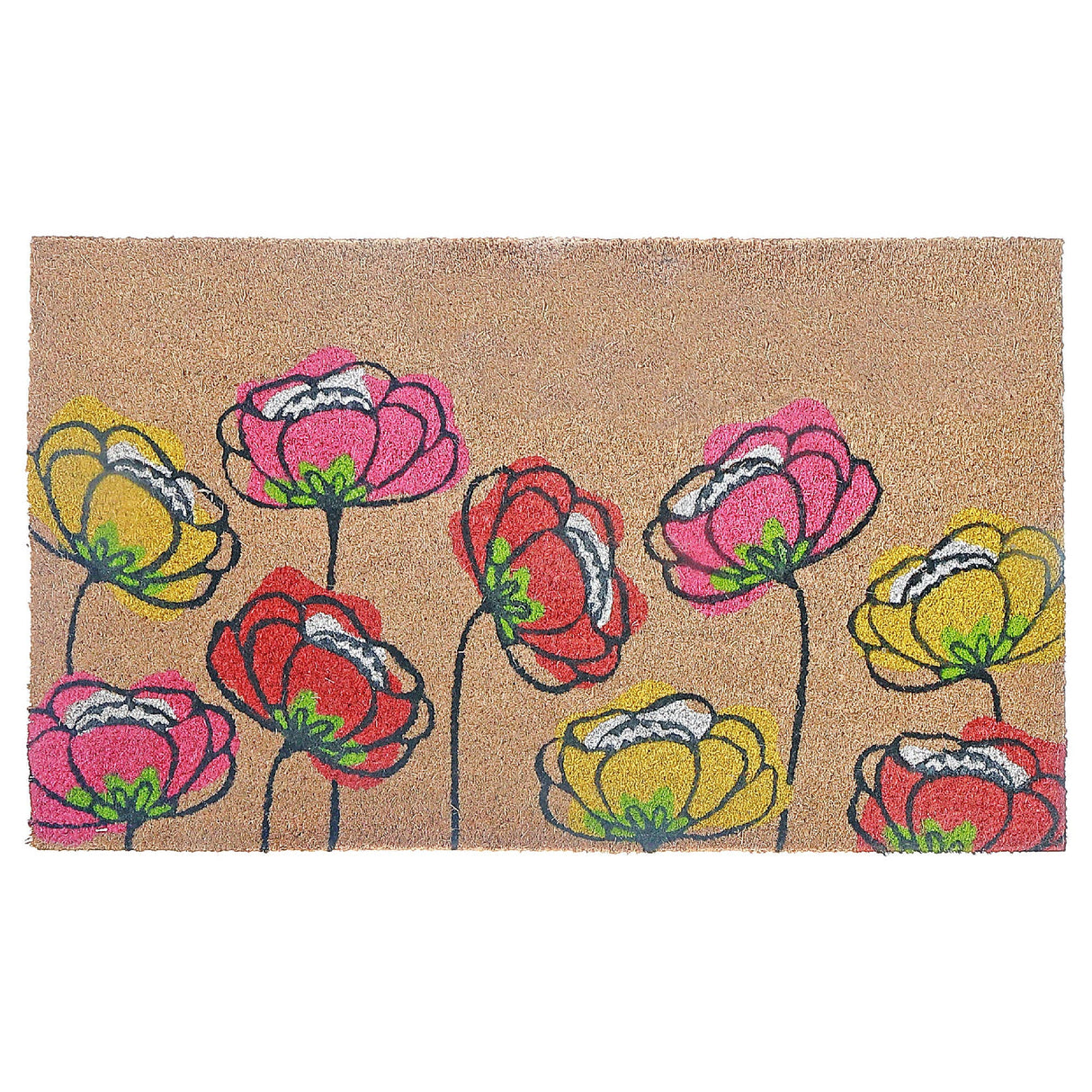 Coir Door Mat - Spring Flowers
