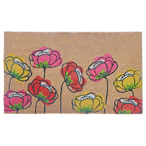 Coir Door Mat - Spring Flowers