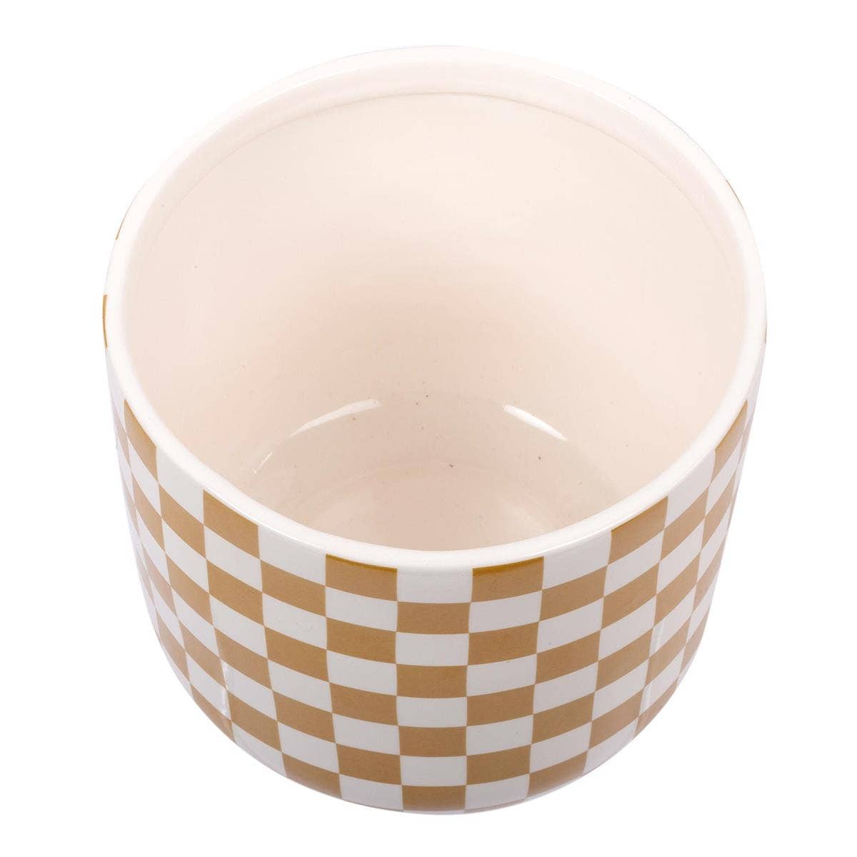Truu Design Stylish Checkered Ceramic Planter