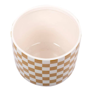 Truu Design Stylish Checkered Ceramic Planter