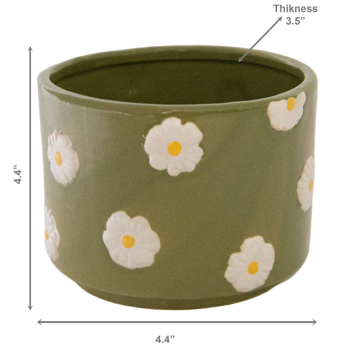 5" Ceramic Planter - Daisies