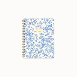 Blue Garden Notebook | Spiral Lined Notebook