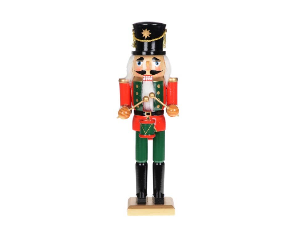 12" Red & Green Nutcracker w/Drum