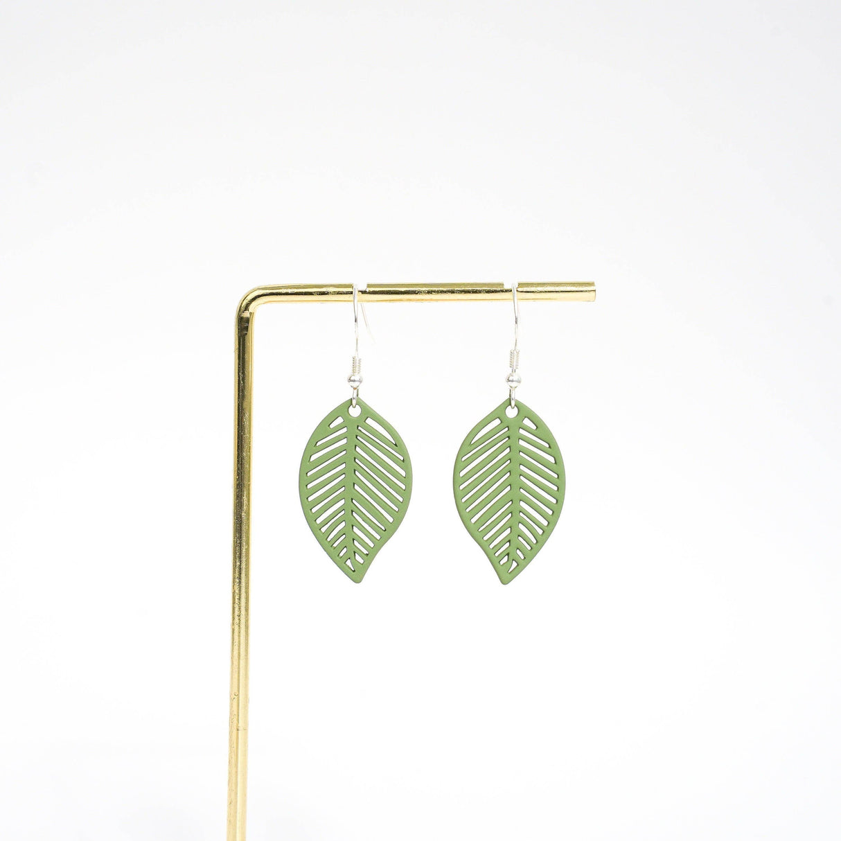 Green Leaf Dangle Earrings