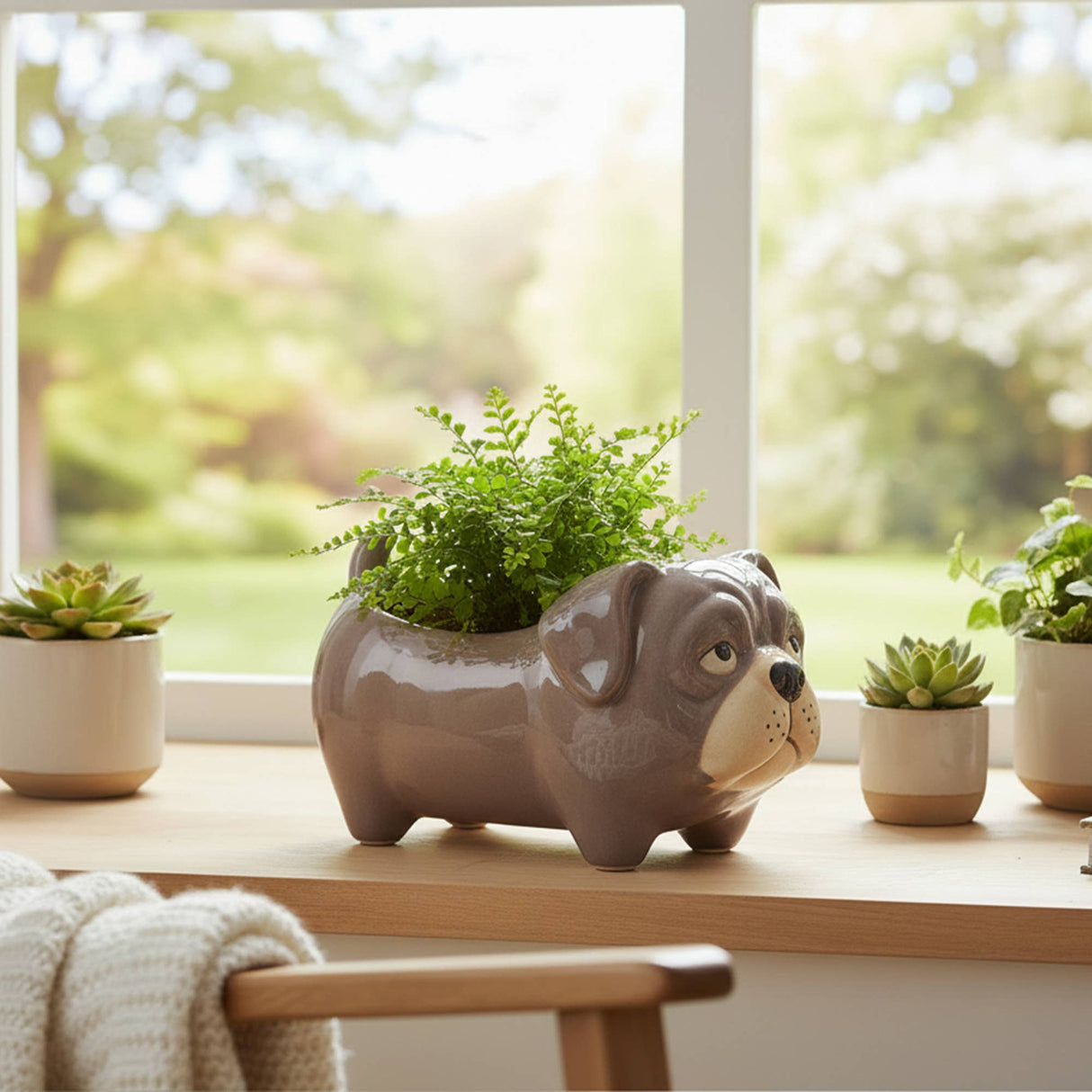 Dog Ceramic Planter