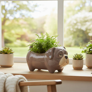 Dog Ceramic Planter