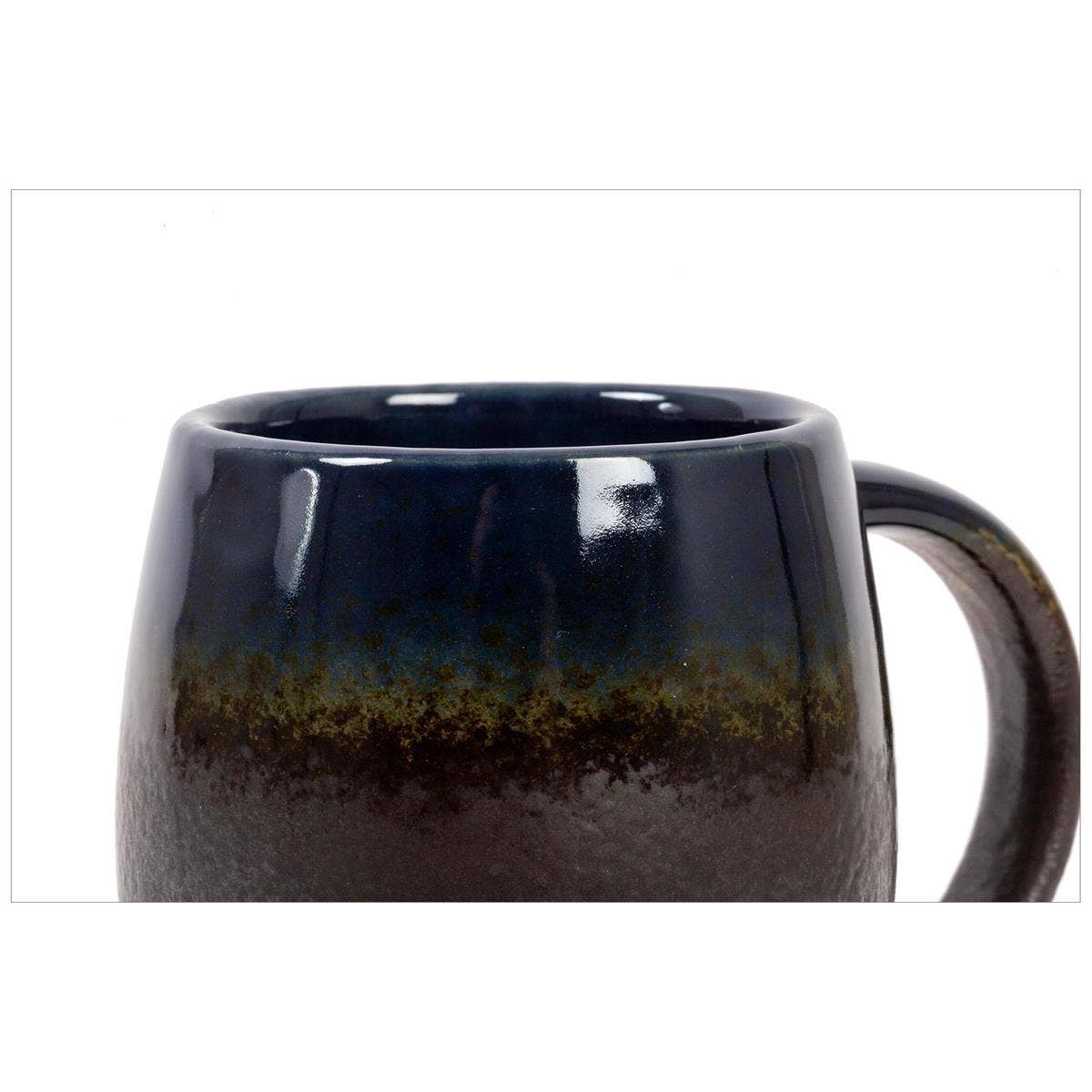 Truu Design Elegant Dark Blue Reactive Glaze Ceramic Mug
