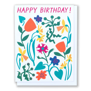 Mod Birthday Flowers Note Card