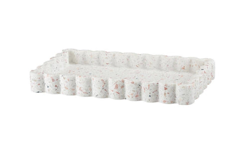 Terrazzo Tray with Scalloped Edge