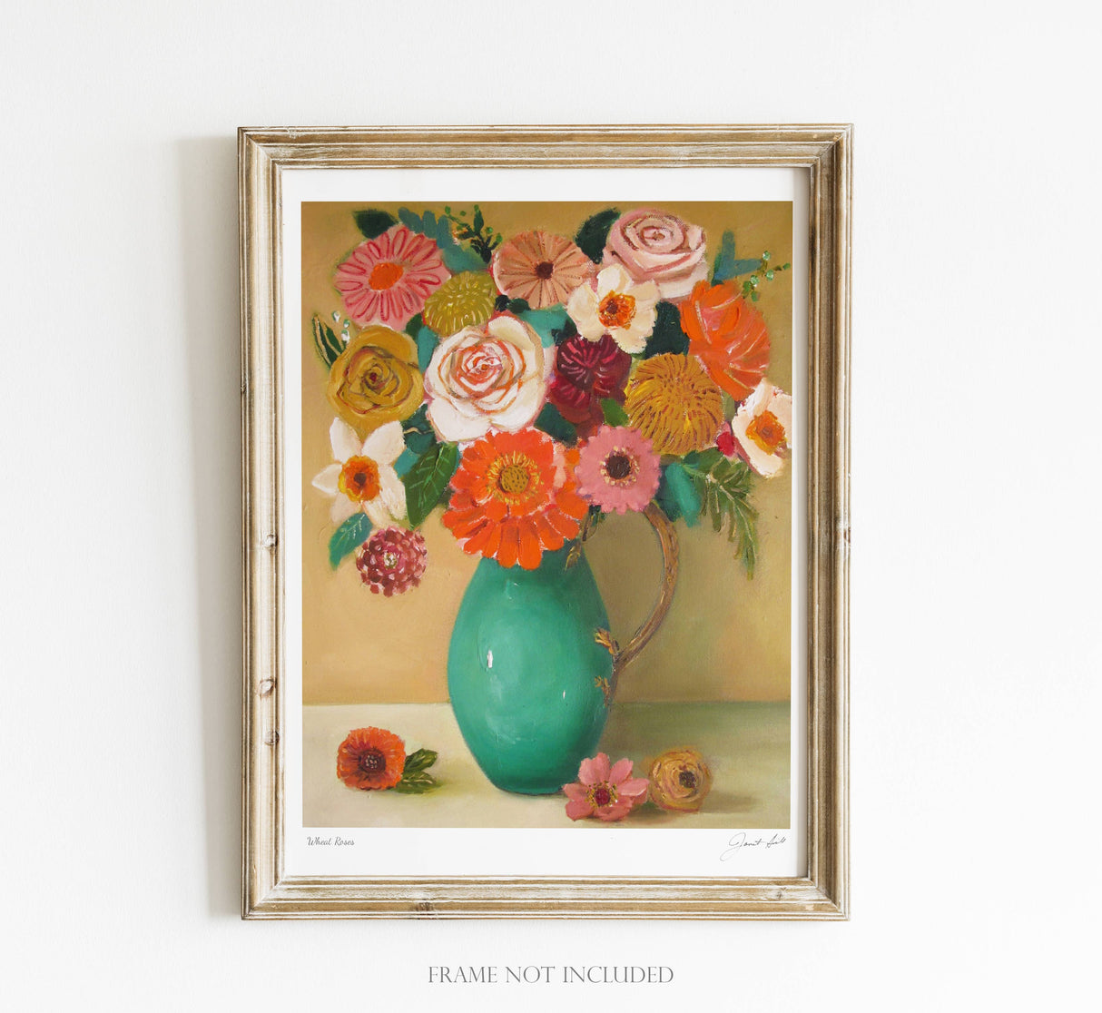 Wheat Roses Art Print