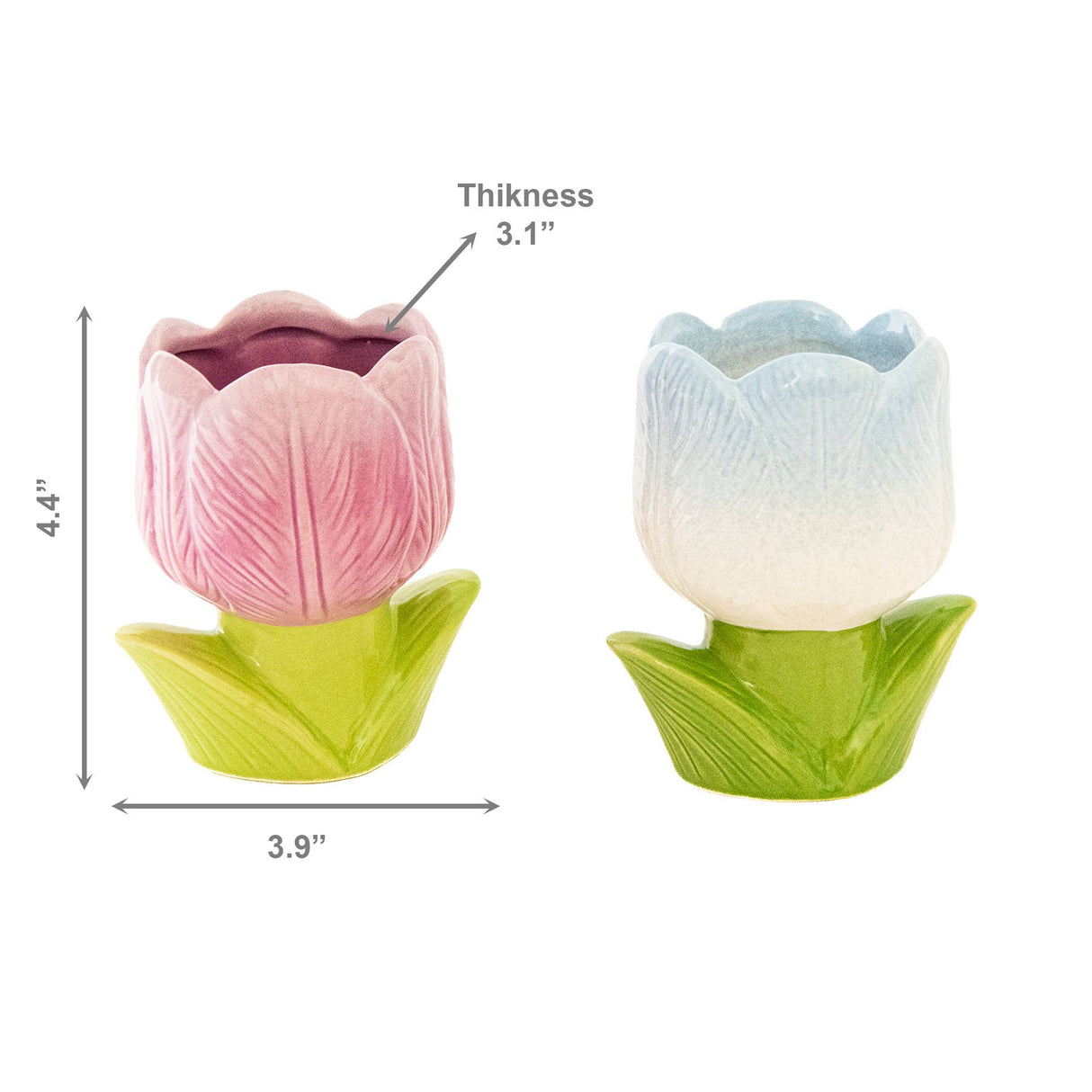 Tulip Bloom Cup Ceramic Planter