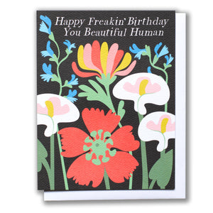 Beautiful Poppy Happy Freakin' Birthday Note Card