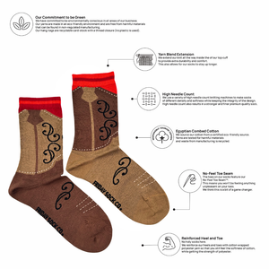 Women's Cowboy Boot  Crew Socks