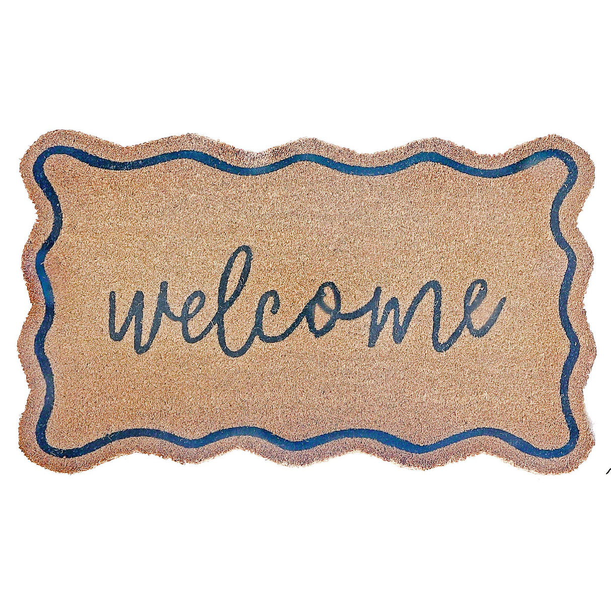 Scallop Shape Coir Door Mat Welcome