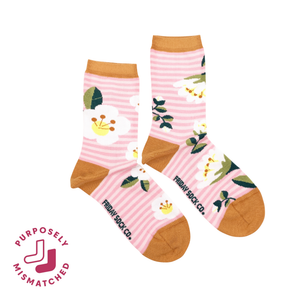 Women's Pink Stripes Crew Socks