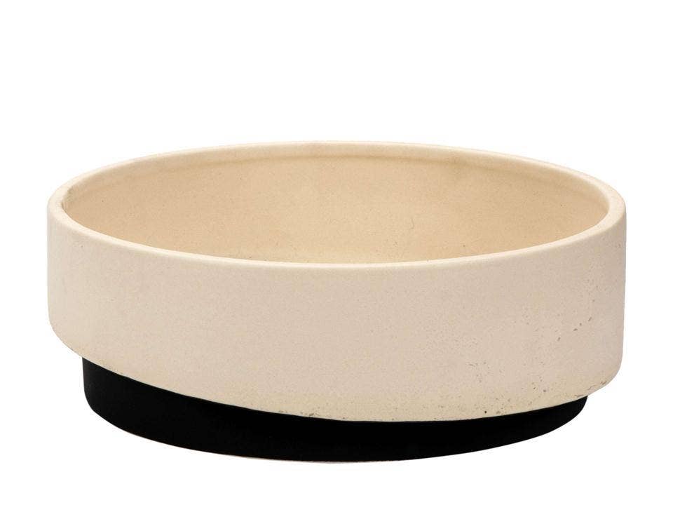 Matte Ceramic Low 2-Tone Planter