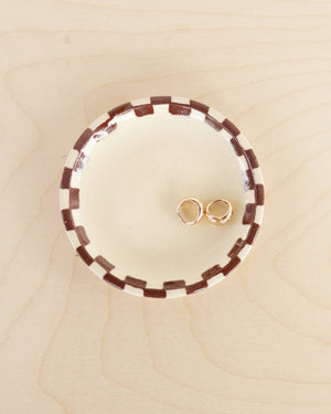 Ceramic Mini Checkerboard Ring Dish