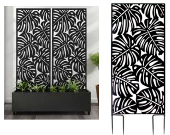 Monetera Leaves Metal Garden Screen