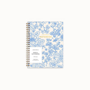 Blue Garden Notebook | Spiral Lined Notebook