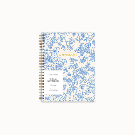 Blue Garden Notebook | Spiral Lined Notebook