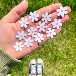 10 Mini White Daisy Stickers