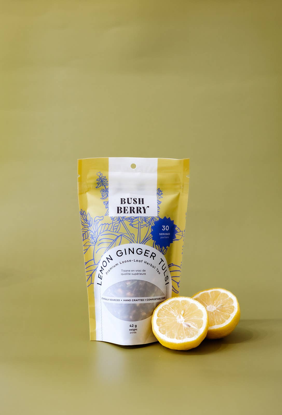 Organic Lemon Ginger Tulsi Loose Leaf Tea