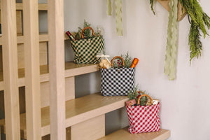 Fabric Bag with Willow Handles