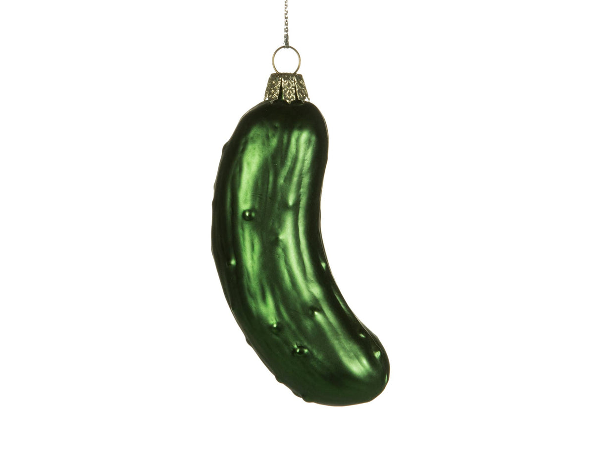 3.5" Dark Green Glass Pickle Ornament
