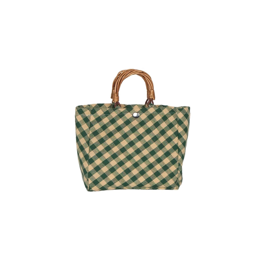 Fabric Bag with Willow Handles