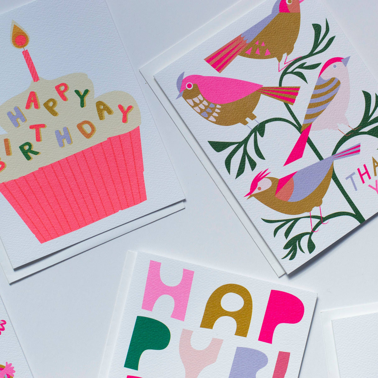 Block Letter Happy Birthday Note Card