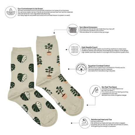 Women's Big House Plant Crew Socks