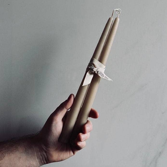 Farmer's Son Co. - Antique Beige Taper Candles - Set of Two