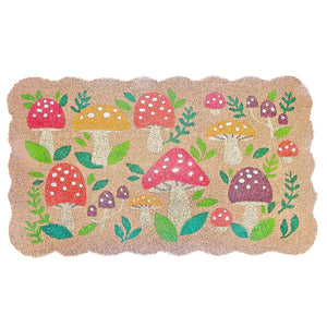 Scallop Shape Coir Door Mat Welcome Mushroom