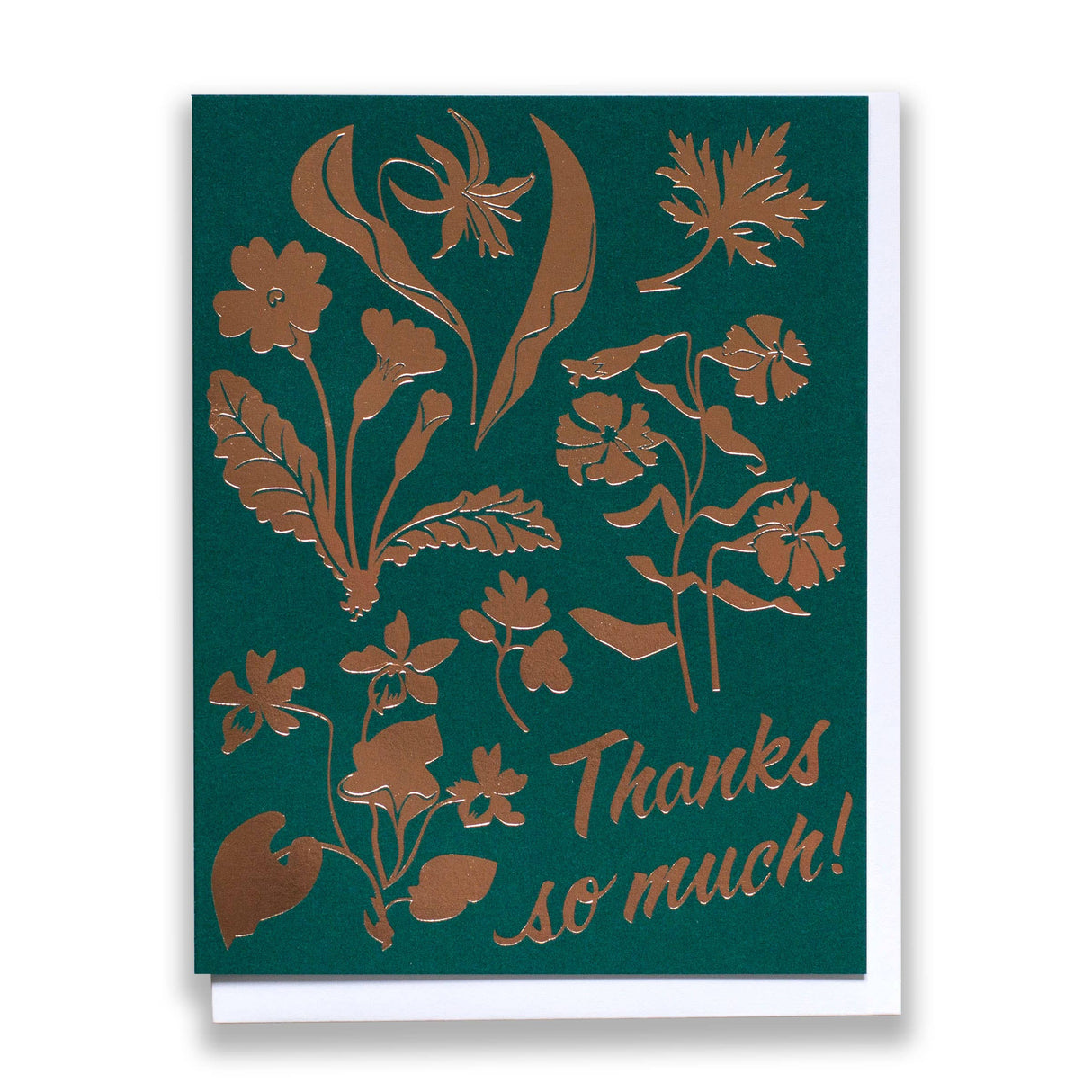 Thanks Wildflowers Rose Gold Foil Card