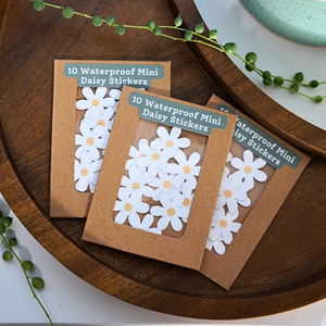 10 Mini White Daisy Stickers
