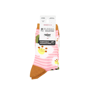 Women's Pink Stripes Crew Socks