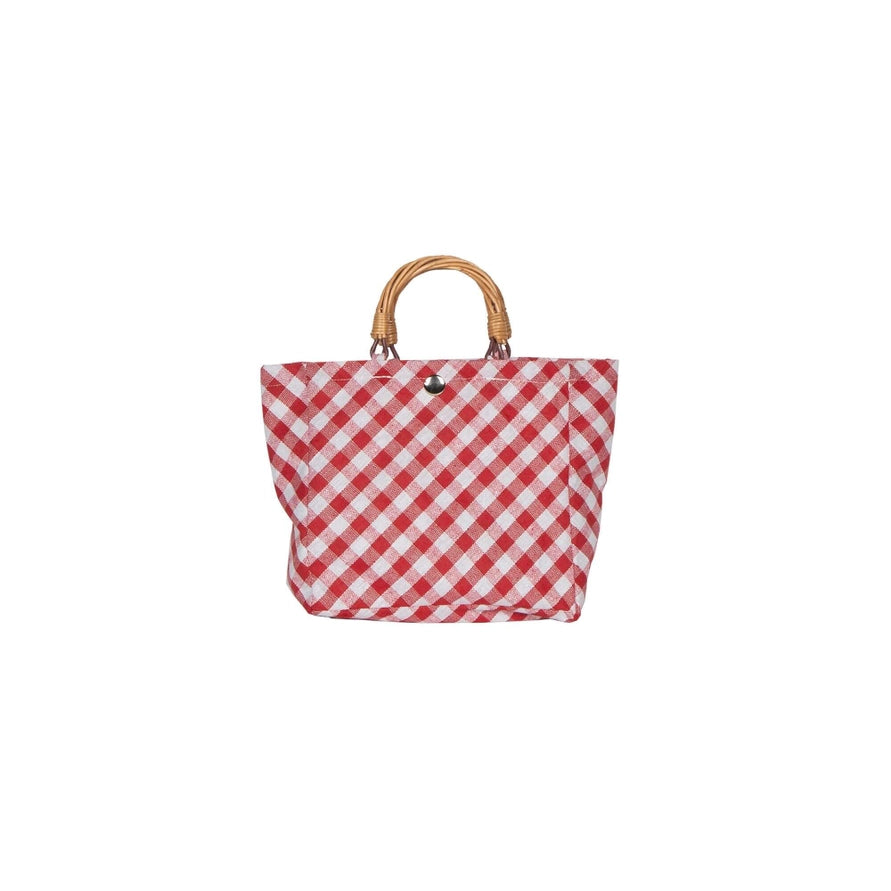 Fabric Bag with Willow Handles