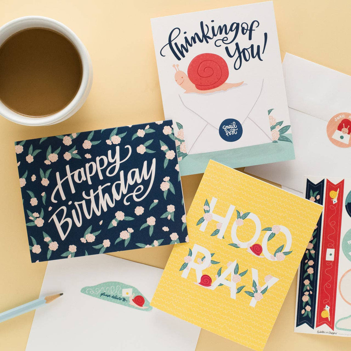 Snail Mail Stationery Set with Matching Stickers