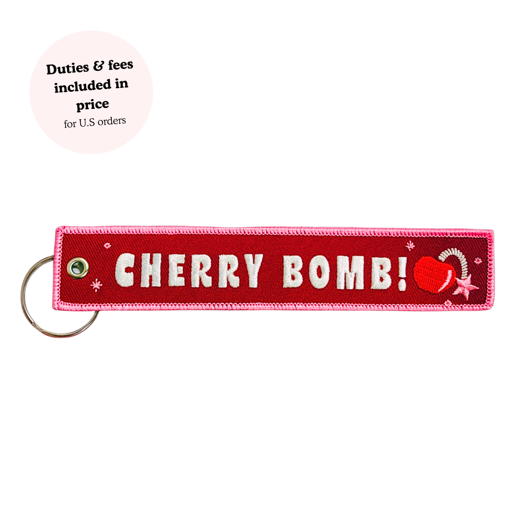 Cherry B!mb! Embroidered Keychain