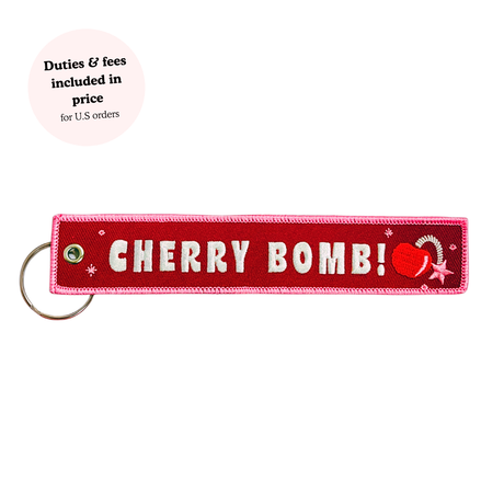 Cherry B!mb! Embroidered Keychain