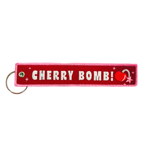 Cherry B!mb! Embroidered Keychain