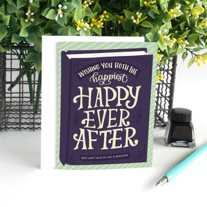 Wishing you both the Happiest of Happy Ever Afters Book Lover Wedding Card