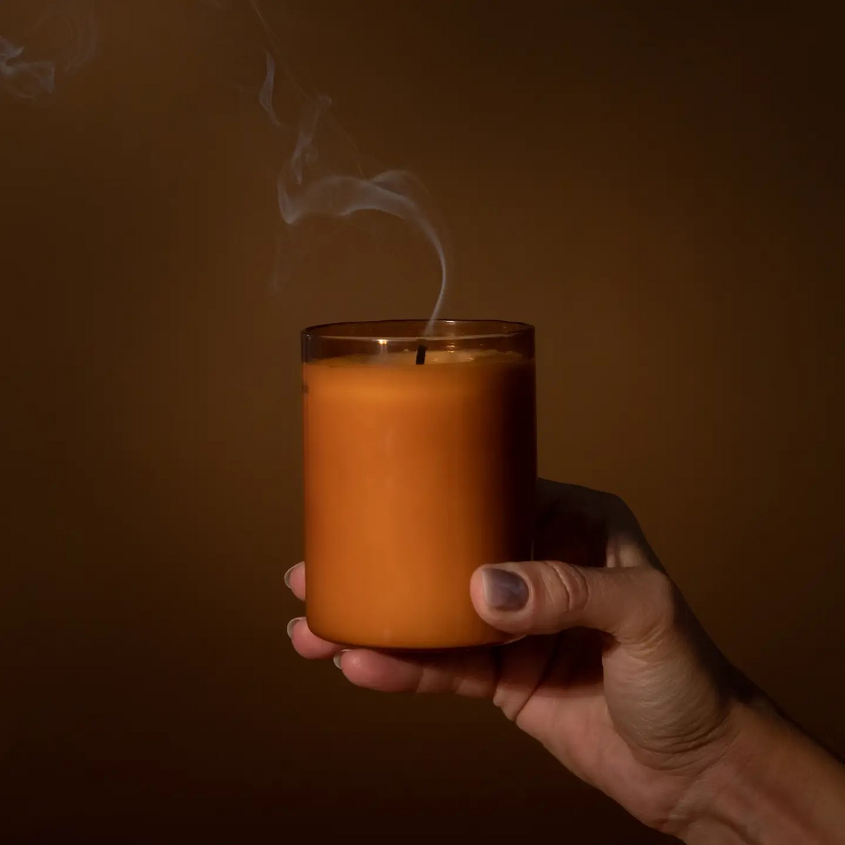 The Fire Glass Candle - Burning Wood